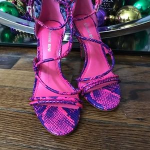Snakeskin Hot Pink Strap Sandal